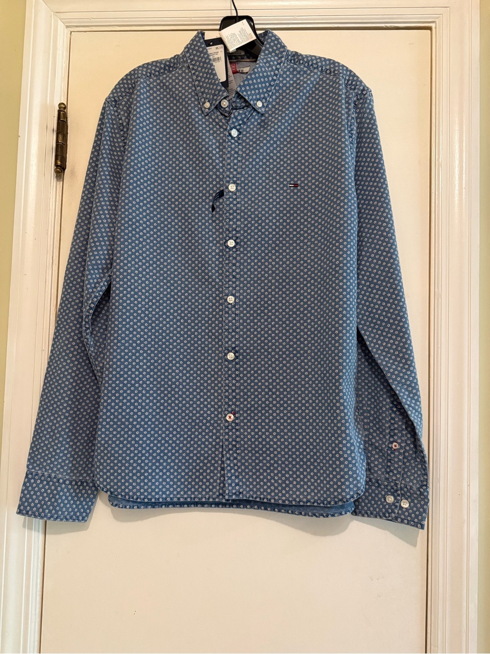 Tommy Hilfiger Light Blue Micro-Print Button-Down Shirt - Men